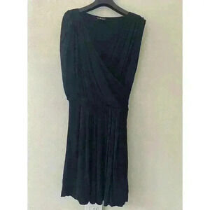 THE KOOPLES SPORT Shiny V Neck Jersey Dress Black Size S